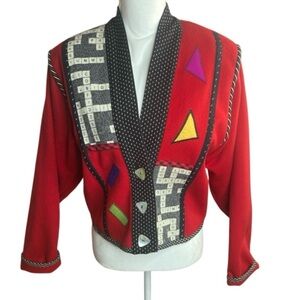 Vintage Lynn Murray  Wool Art to Wear Cropped Jacket